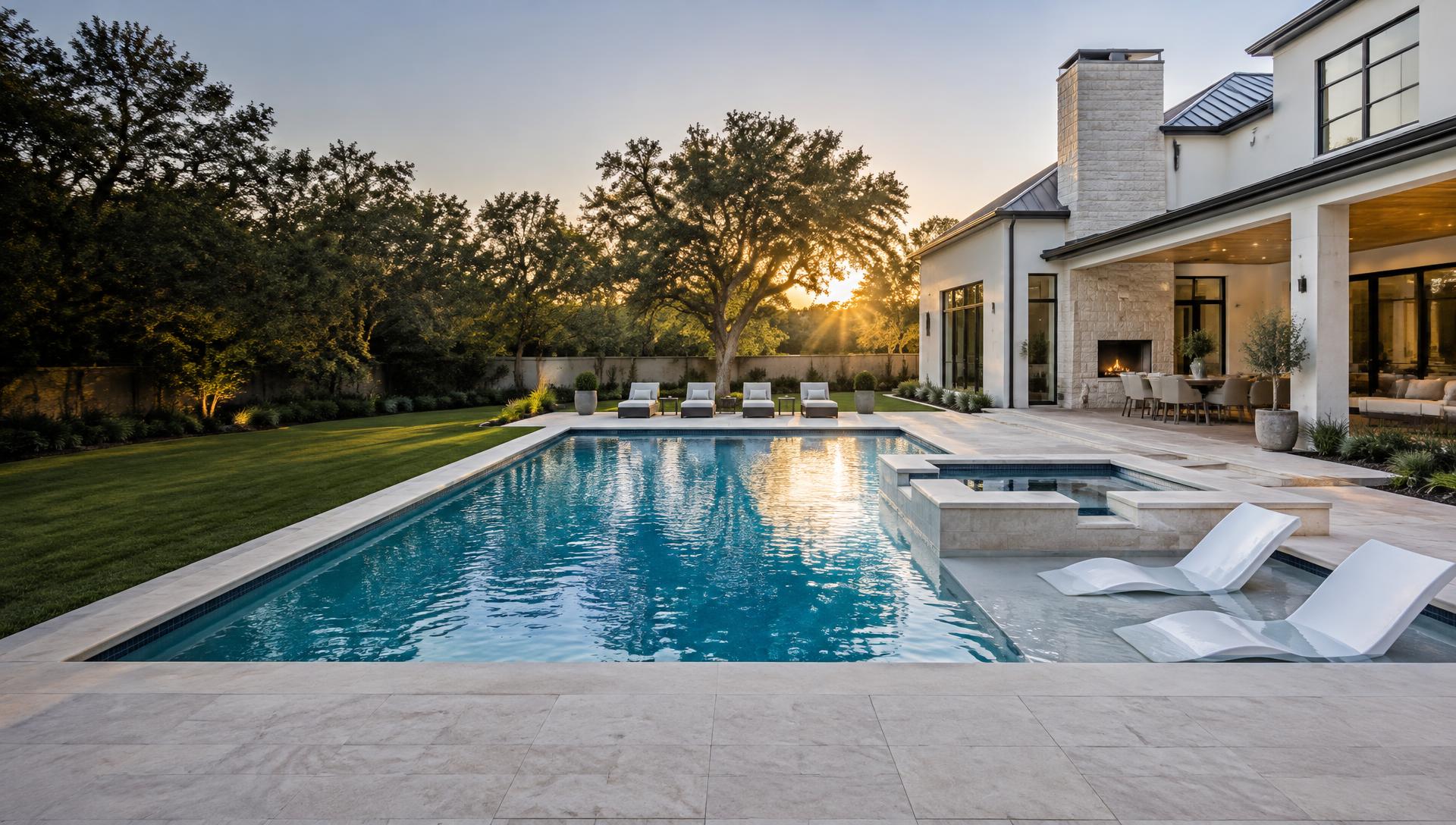 Custom pool and spa at a Dallas home